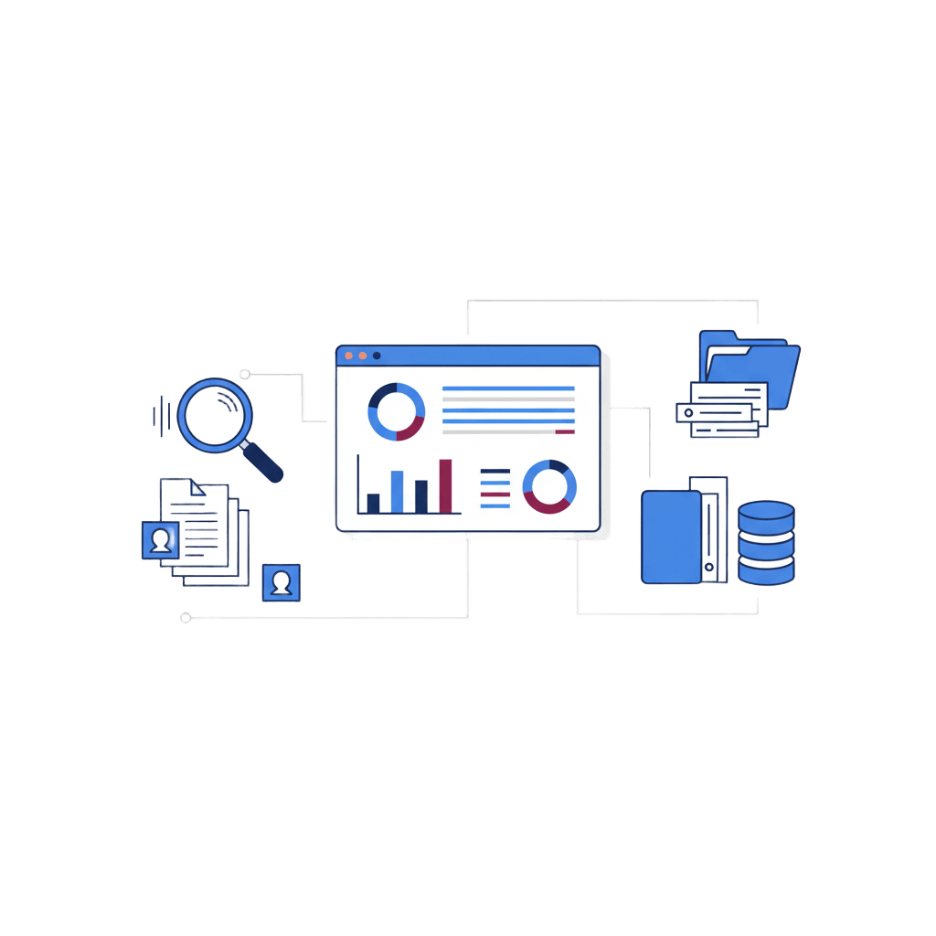 Gráficos e resultados de gestão documental